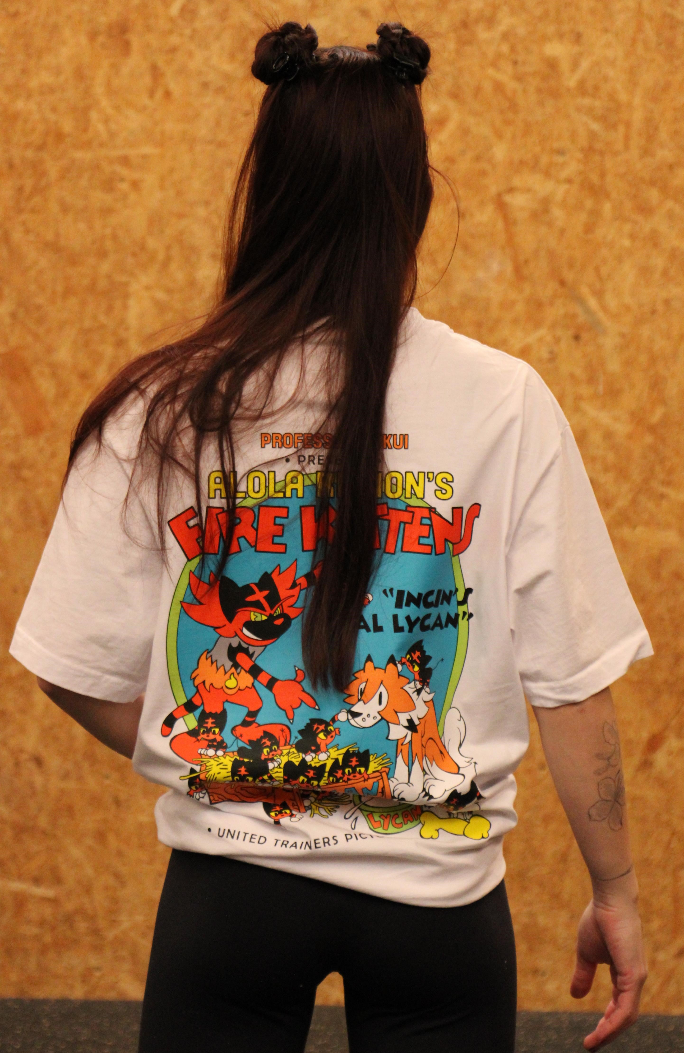 Camiseta Oversize Fire Kittens