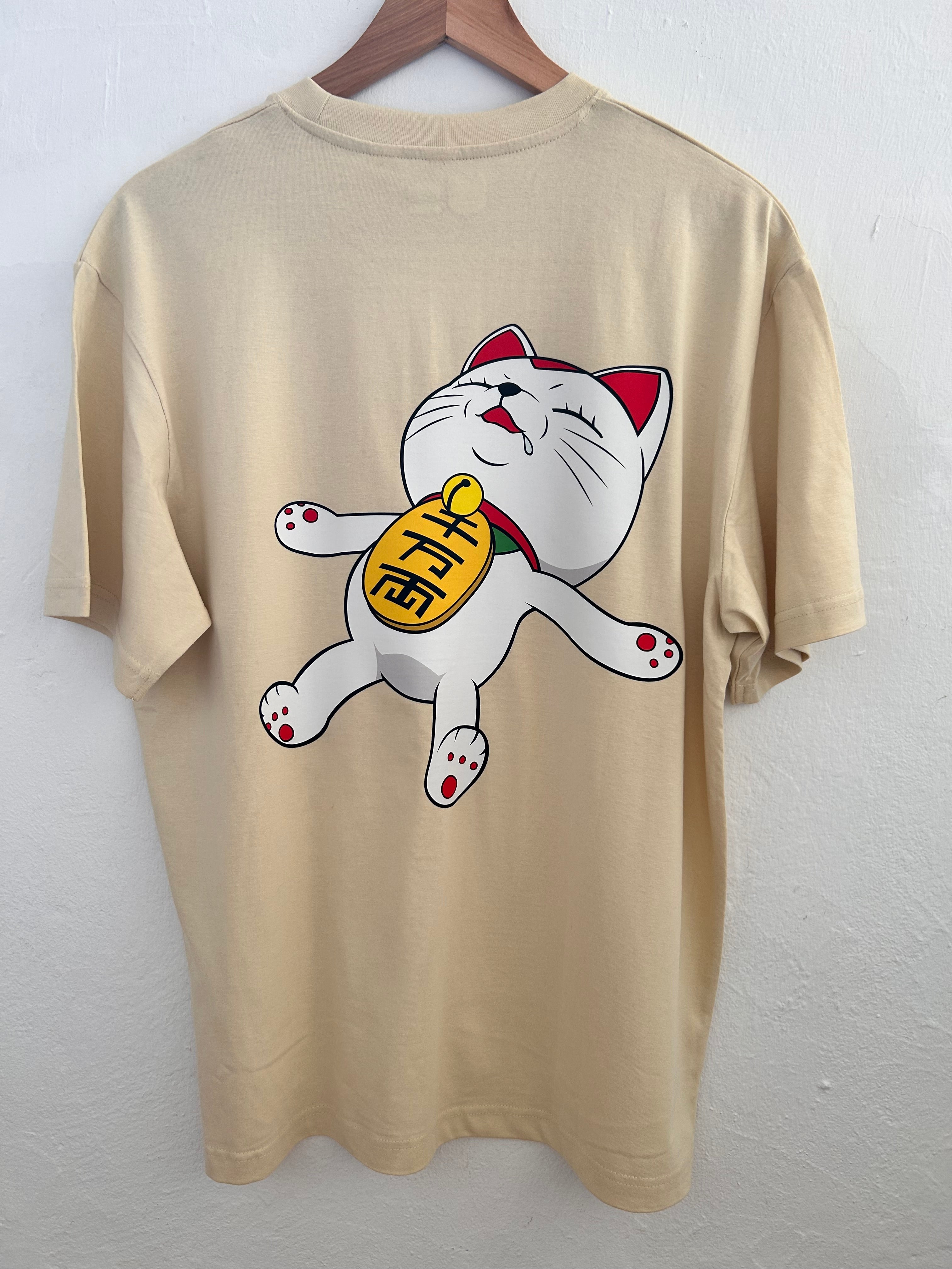 Camiseta Oversize Gato de la Suerte