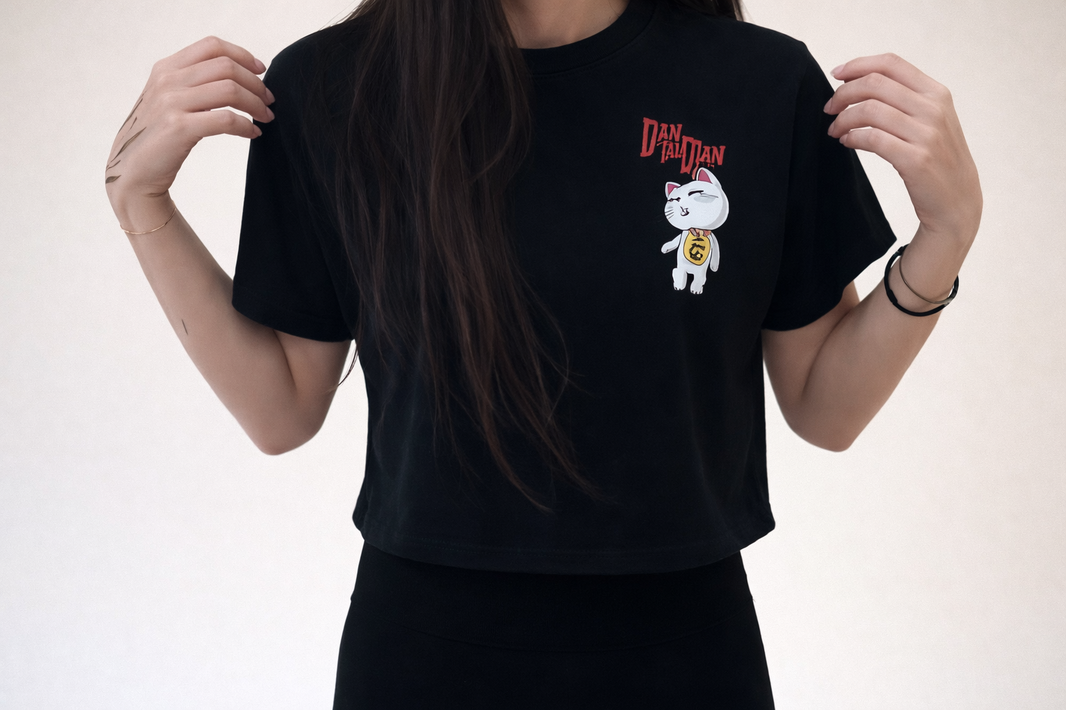 Camiseta Oversize Gato de la Suerte