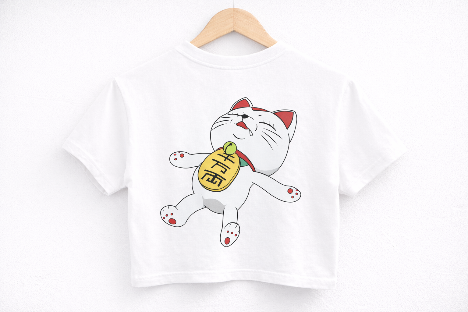 Camiseta Oversize Gato de la Suerte