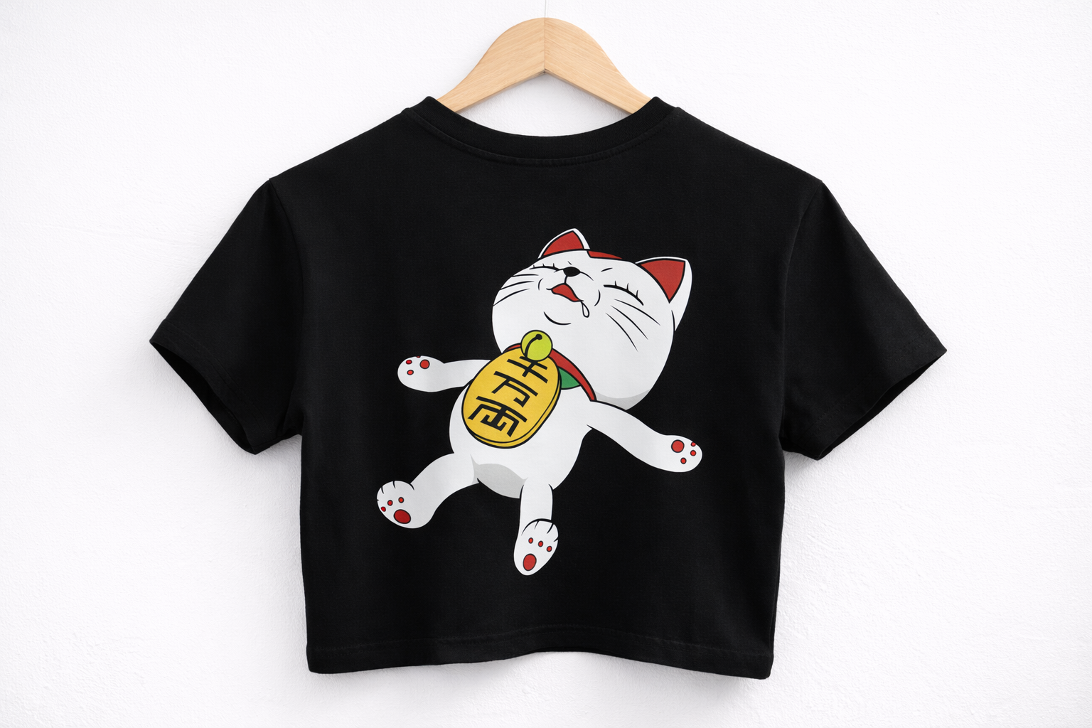 Camiseta Oversize Gato de la Suerte